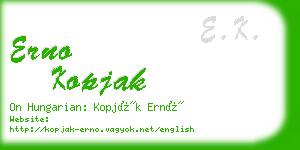 erno kopjak business card